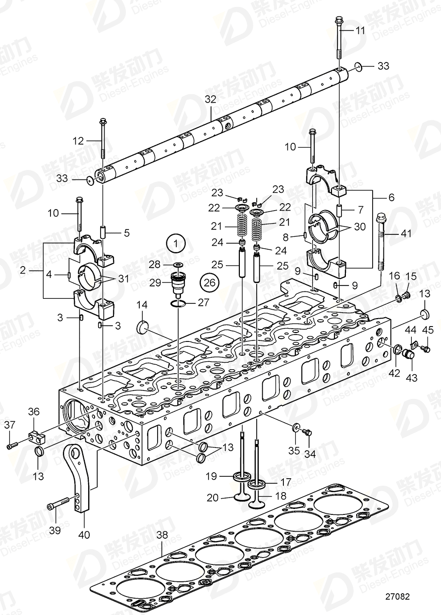 volvo penta Bearing housing, front 20813823 Drawing